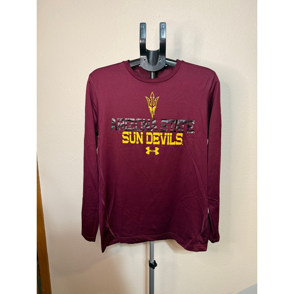 Under Armour Arizona State Sun Devils HeatGear Long Sleeve Shirt Mens S Maroon